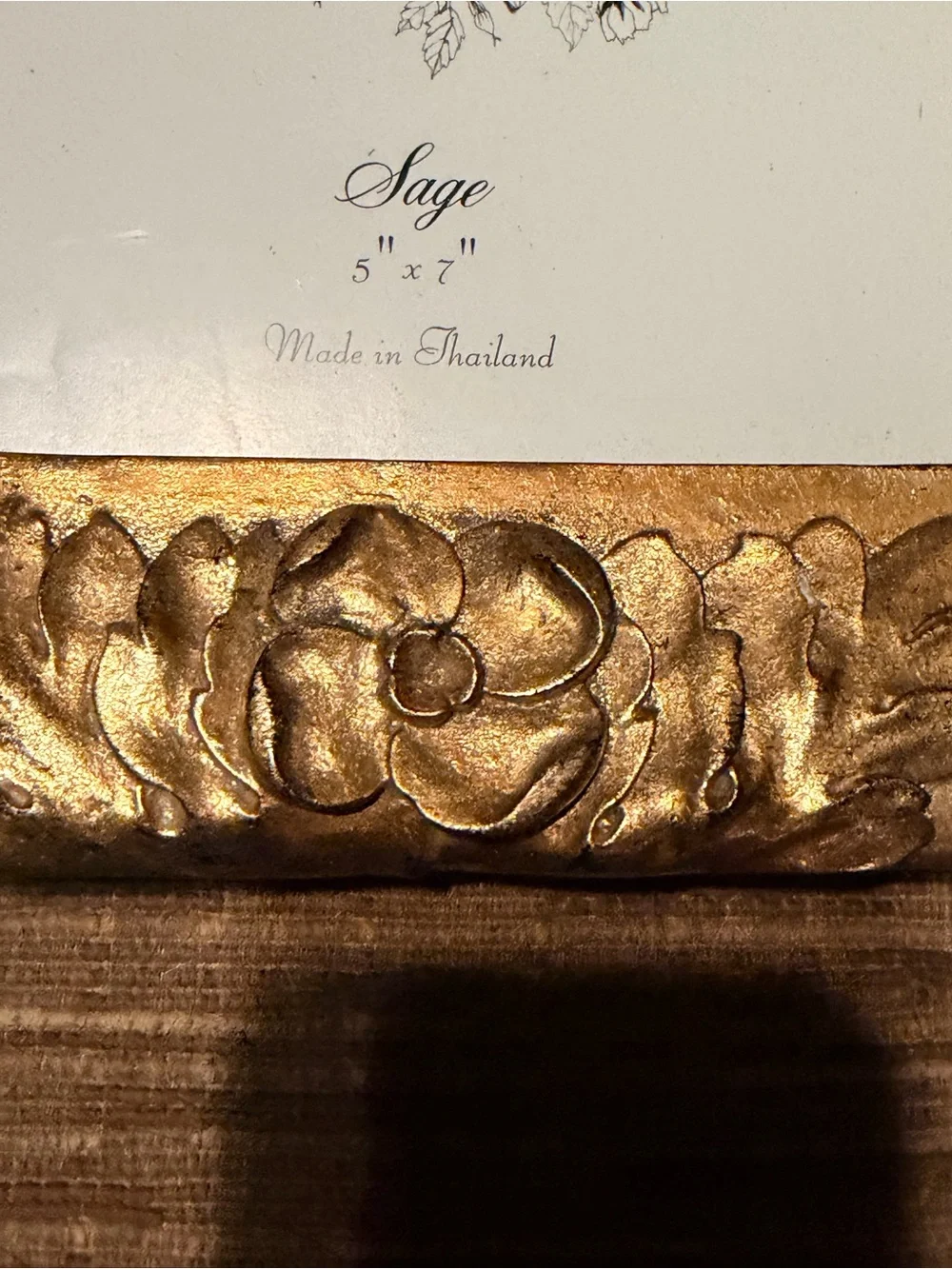 Gold Floral Picture Frame 5x7 Ornate Baroque Style Cottage Chic Decor